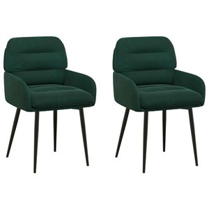 vidaXL Scaune de dining 2 buc. Catifea Verde &icirc;nchis 59 x 59,5 x 90 cm