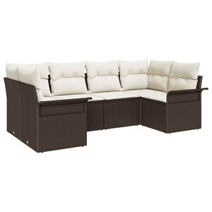 vidaXL Set de canapele pentru grădină 6 buc. Maro Rattan poli