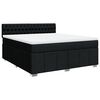 vidaXL Pat box spring cu saltea, negru, 180x200 cm, catifea