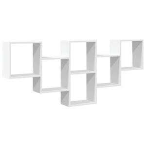 vidaXL Raft de perete, alb, 159x18x66 cm, lemn prelucrat