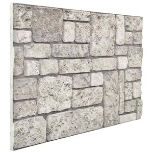 vidaXL Panouri de perete 10 pcs Gri 100 x 50 cm Spumă EPS