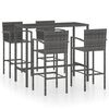 vidaXL Set mobilier bar de grădină, 5 piese, gri, poliratan