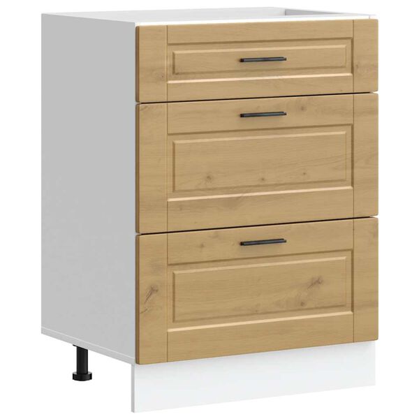 vidaXL Dulap de bază de bucătărie &bdquo;Porto&rdquo; din lemn de stejar artizanal