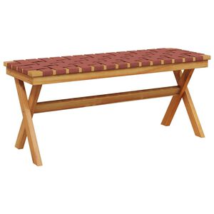 vidaXL Bancă de grădină, roșu, lemn masiv acacia/textil