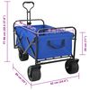 vidaXL Trolley Manevrabil Pliabil Manual albastru 89 x 63 x 96 cm