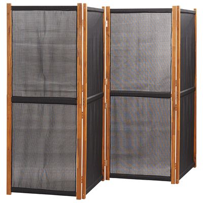 vidaXL Paravan de cameră cu 4 panouri, negru, 280x180 cm