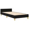 vidaXL Cadru de pat cu headboard Negru 100 x 200 cm țesătură