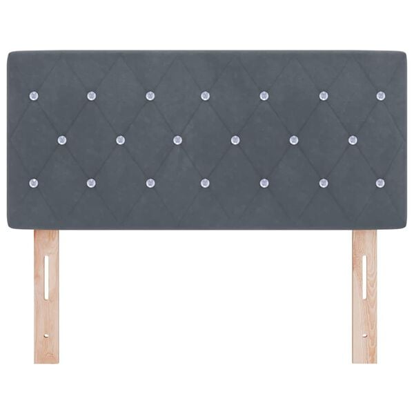 vidaXL Tăblie cap cu headboard Gri &icirc;nchis 100 cm Piele artificială