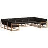 vidaXL Set de canapele de exterior 9 buc. Natural și Negru