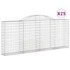 vidaXL Coșuri gabion arcuite 25 buc, 300x30x120/140 cm fier galvanizat