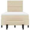 vidaXL Pat cu arcuri cu saltea cu headboard Crem 120 x 200 cm țesătură