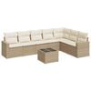 vidaXL Set canapele de grădină, 8 piese, cu perne, bej, poliratan