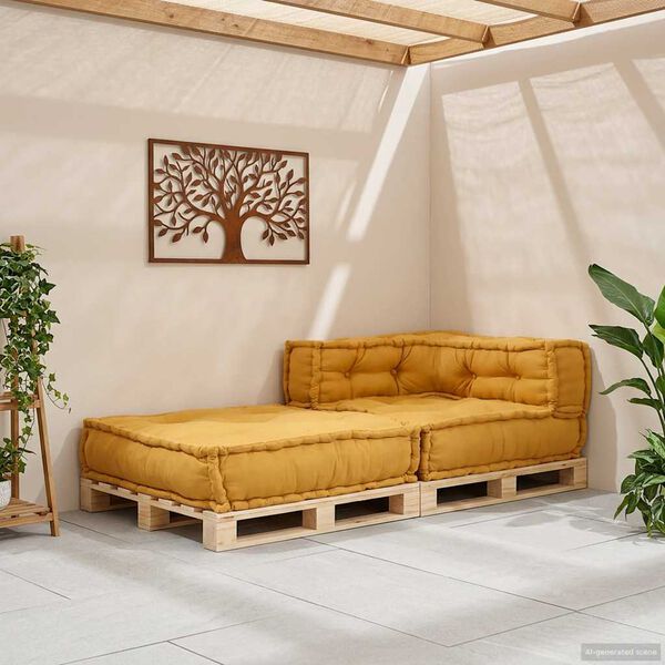 vidaXL Unitatea de sofa modulară galben 70x70x54 țesătură