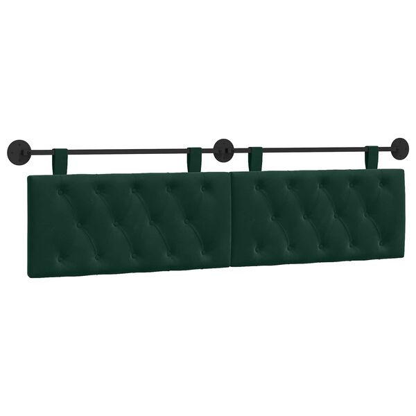 vidaXL Cap de pat suspendat Verde &icirc;nchis 170 x 55 x 7 cm Catifea