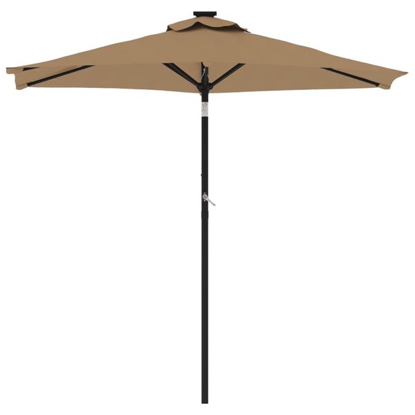 vidaXL Umbrelă soare de grădină st&acirc;lp din oțel, taupe, 225x225x212 cm