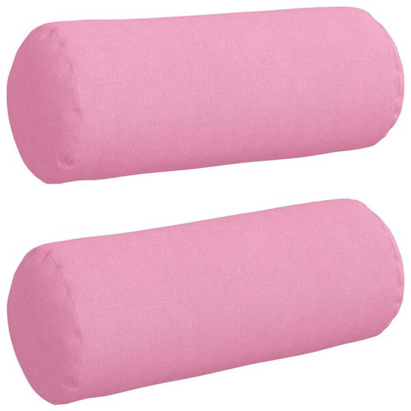 vidaXL Perne Bolster 2 pcs Roz Ø 15 x 40 cm țesătură