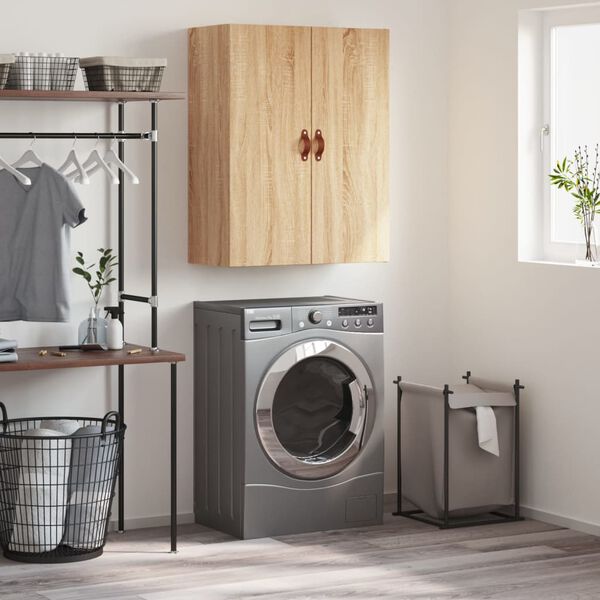 vidaXL Dulap TV montat pe perete, stejar sonoma, 69,5x34x90 cm