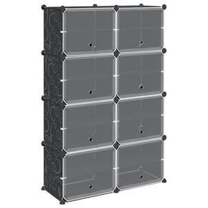 vidaXL Organizator cub de depozitare cu 8 cuburi și uși PP negru