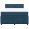 vidaXL Pat box spring cu saltea, albastru, 140x200 cm, catifea