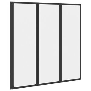 vidaXL Paravan de duș Negru 120 x 2 x 117 cm Aluminiu și PP