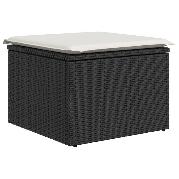 vidaXL Set de canapele pentru grădină cu pernă 9 pcs Negru Rattan poli