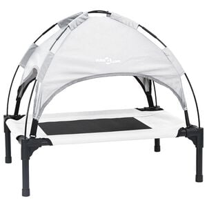 vidaXL Pat pentru c&acirc;ini Manual Gri argintie 62 x 48 x 61 cm Oțel