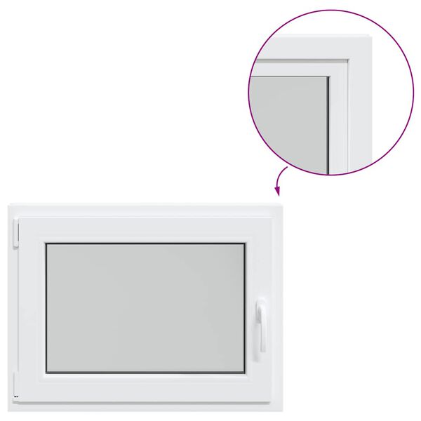 vidaXL Fereastră de subsol &bdquo;RISOR&rdquo; 80x60 cm oscilo-batantă DIN st&acirc;nga, albă