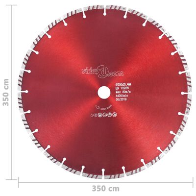 vidaXL Disc diamantat de tăiere cu turbo oțel 350 mm