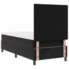 vidaXL Pat cu arcuri cu saltea cu headboard Negru 90 x 200 cm țesătură