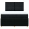 vidaXL Pat box spring cu saltea, negru, 140x200 cm, textil