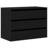 vidaXL Dulap cu sertare 3-Drawer Negru 80 x 41 x 58 cm Lemn prelucrat