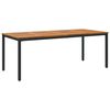 vidaXL Masă de exterior Natural și Negru 200 x 90 x 75 cm