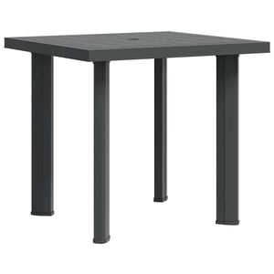 vidaXL Masă de grădină, antracit, 80 x 75 x 72 cm, plastic