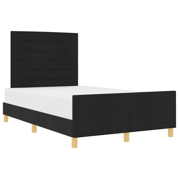 vidaXL Cadru de pat cu headboard Negru 120 x 200 cm țesătură