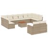 vidaXL Set canapele de grădină, 13 piese, cu perne, bej, poliratan