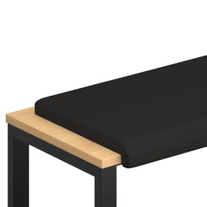 vidaXL Perna pentru bancă Piele artificială Negru Ad&acirc;ncime 35 cm
