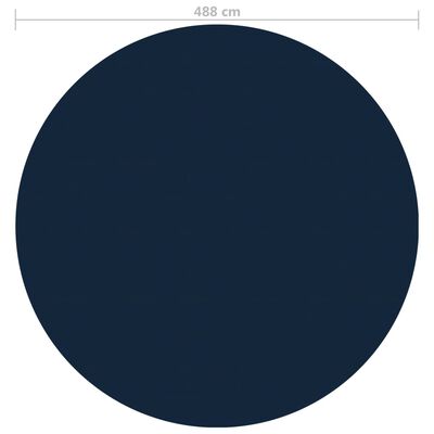 vidaXL Folie solară plutitoare piscină, negru/albastru, 488 cm, PE
