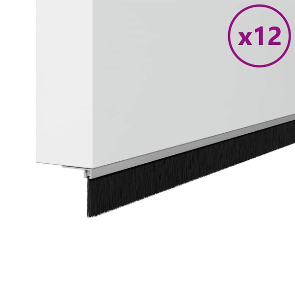 vidaXL Dopuri pentru uși autoadezive 12 pcs Argintiu 100 cm