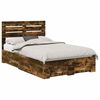 vidaXL Cadru de pat Stejar fumuriu 120 x 200 cm Lemn prelucrat
