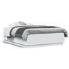vidaXL Cadru de pat, alb, 140x190 cm, lemn prelucrat
