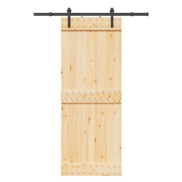 vidaXL Ușă glisantă cu set de feronerie 80x210 cm, lemn masiv de pin