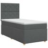 vidaXL Pat boxspring cu saltea cu headboard Gri &icirc;nchis Unic Țesătură