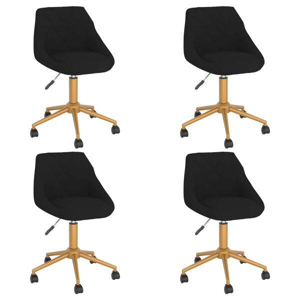 vidaXL Scaune de masă pivotante, 4 buc., negru, catifea