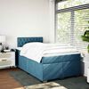 vidaXL Pat box spring cu saltea, albastru, 120x190 cm, catifea