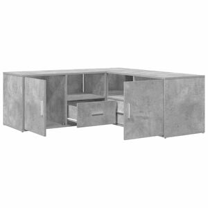 vidaXL Dulap de colț, gri beton, 200x40x45 cm, lemn prelucrat