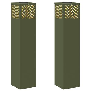 vidaXL Lumină LED Solară pentru Alei 2 buc. Alb cald 18 x 18 x 80 cm