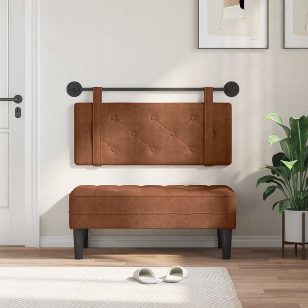 vidaXL Cap de pat suspendat Pe perete Maro 100 cm PU antic