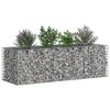 vidaXL Pat ridicat din gabion Argintiu 180 x 60 x 55 cm