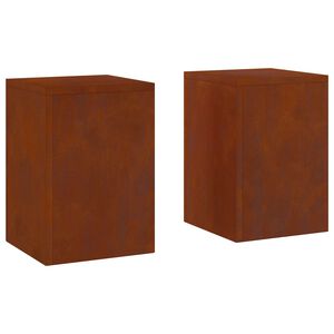 vidaXL Suport pentru plante 2 buc. Ruginit 24 x 24 x 35 cm