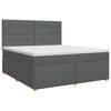vidaXL Pat boxspring cu saltea Gri &icirc;nchis 140 x 200 cm Țesătură